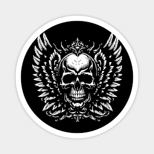 skull wings design Magnet